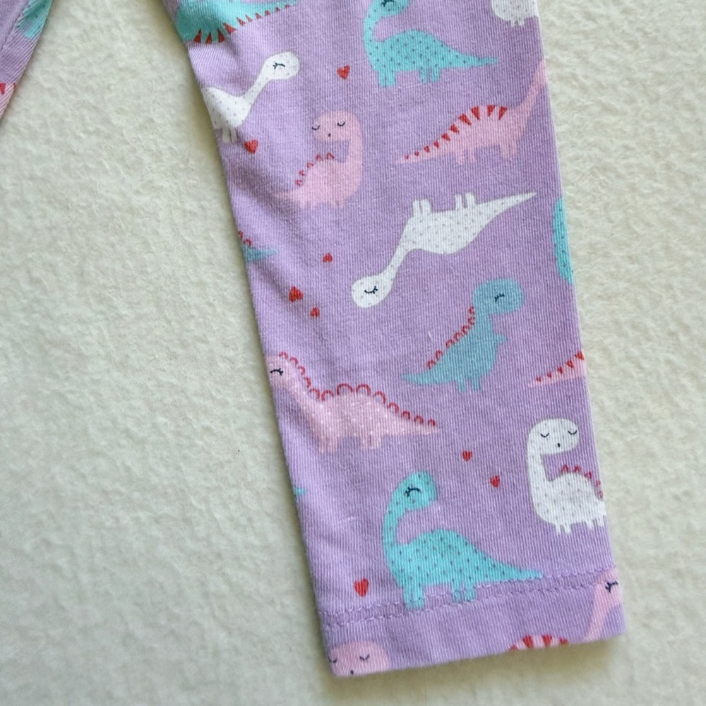 4/22 Mothercare Toddler Purple White Dinosaur Cotton Leggings Pants 12-18M 18M - Picture 14 of 16